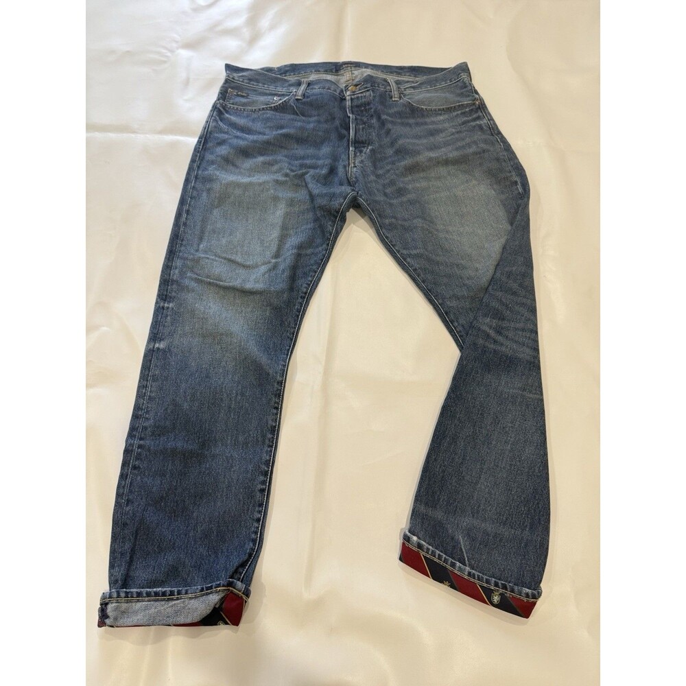 Polo Ralph Lauren Sullivan Slim Crop Jeans Mens Sz 38 Blue Crest Lined Cuff